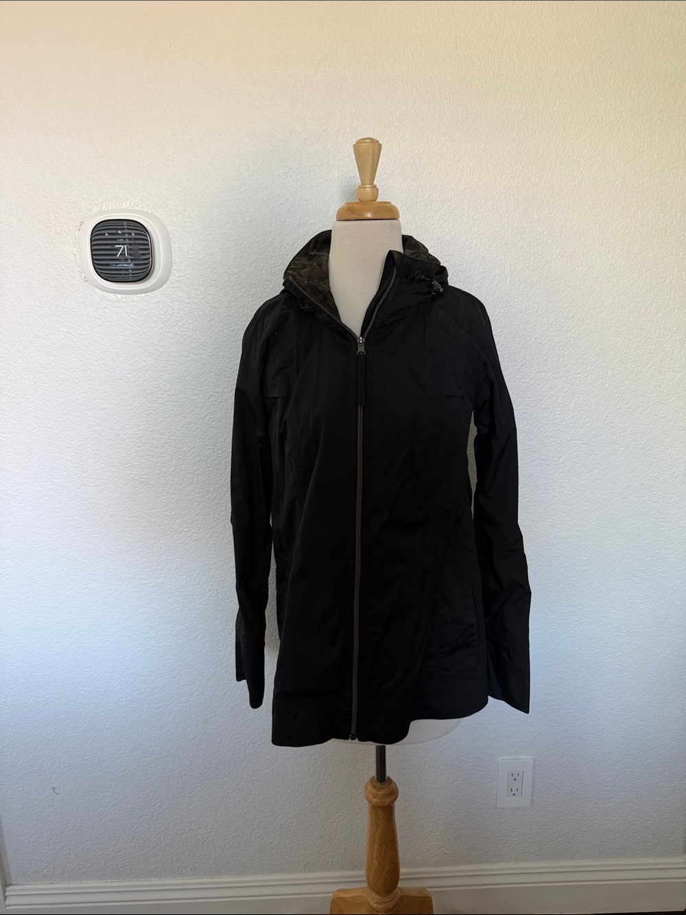 lululemon athletica Black Hooded Trench Coat